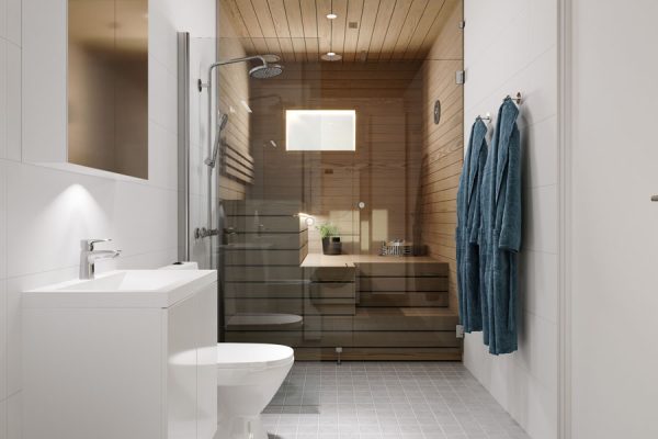 Kylpyhuone ja sauna 97,5 m2